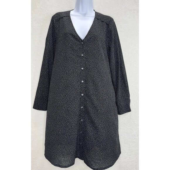 J. Crew Factory Women's Polka-Dot Black Long Sleeve Shirt Dress Size Small NWT - Picture 1 of 11